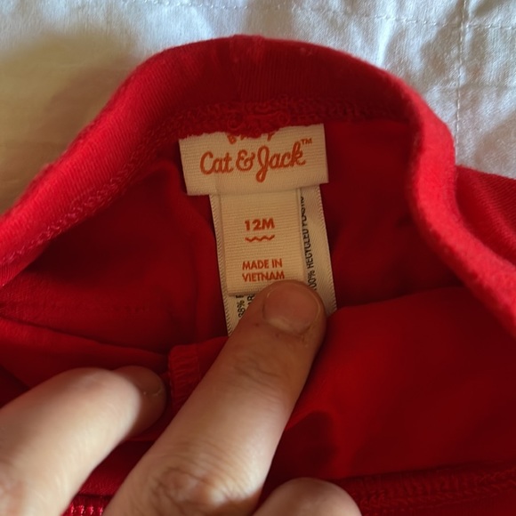 BABY GIRL red leggings with BIG BOW on booty - Picture 3 of 3